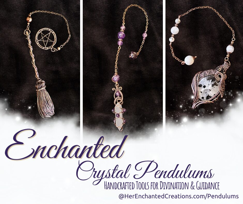 3 pendulums flatlay image, side by side 