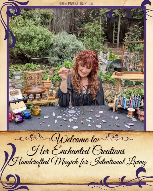 Welcome to Her Enchanted Creations, a magickal space where artistry and spirituality intertwine. Here you'll discover handcrafted witchcraft tools and decor, thoughtfully designed to empower your daily spiritual journey. I'm Tawny—artist, priestess, and creatrix—and I'm so glad you're here.

Swipe → to begin exploring the magick!

#magicalcreations #makingmagic #makeeverydaymagic #magicaltools #witchylife #everydaywitchcraft
